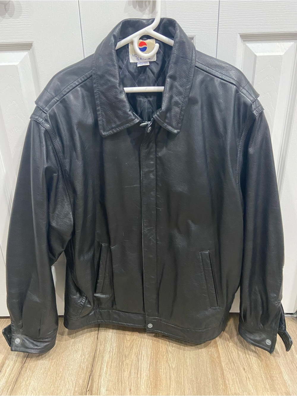 Vintage Y2K 90s Nothing Else Is A Pepsi Black 100% Leather Jacket Men's Size XL